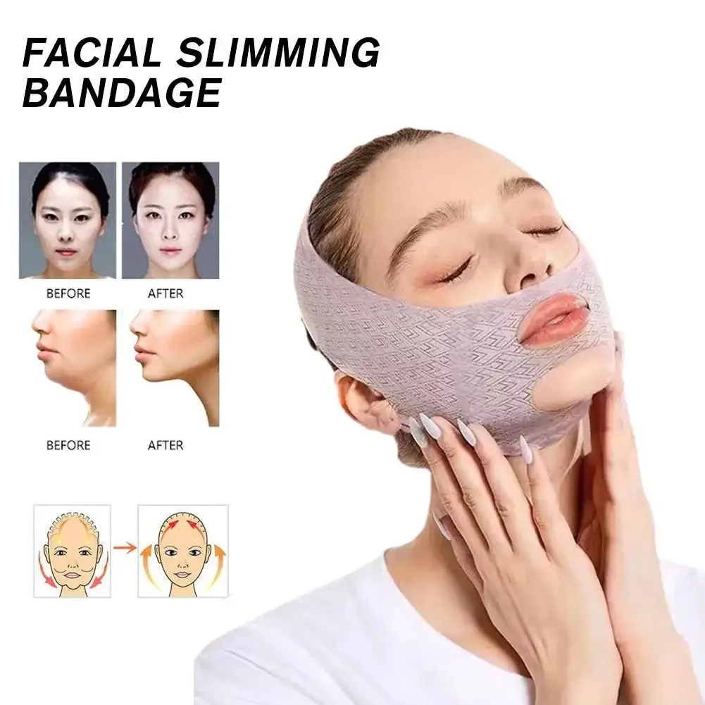 Bandage artificiel astique Amincissant pour le Visage pour Femme, Ceinture de Maintien du Menton, Sangle à Double Menton, Outils de Soins de la Peau