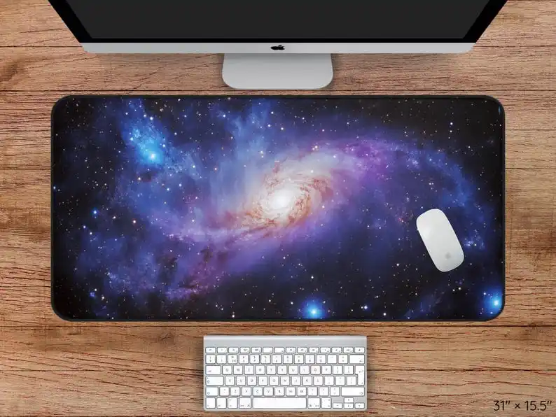 

Purple Space Desk Mat, Non-slip and Waterproof Gaming Mouse Pad, Gaming Desk Decorative Mat, The Perfect Gift for Friends.