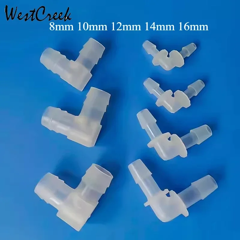 WESTCREEK 16mm 50PCS tube L shape Plastic elbow joint hose angle fitting flexible pipe 90 degr ee barb fitting elbow connector