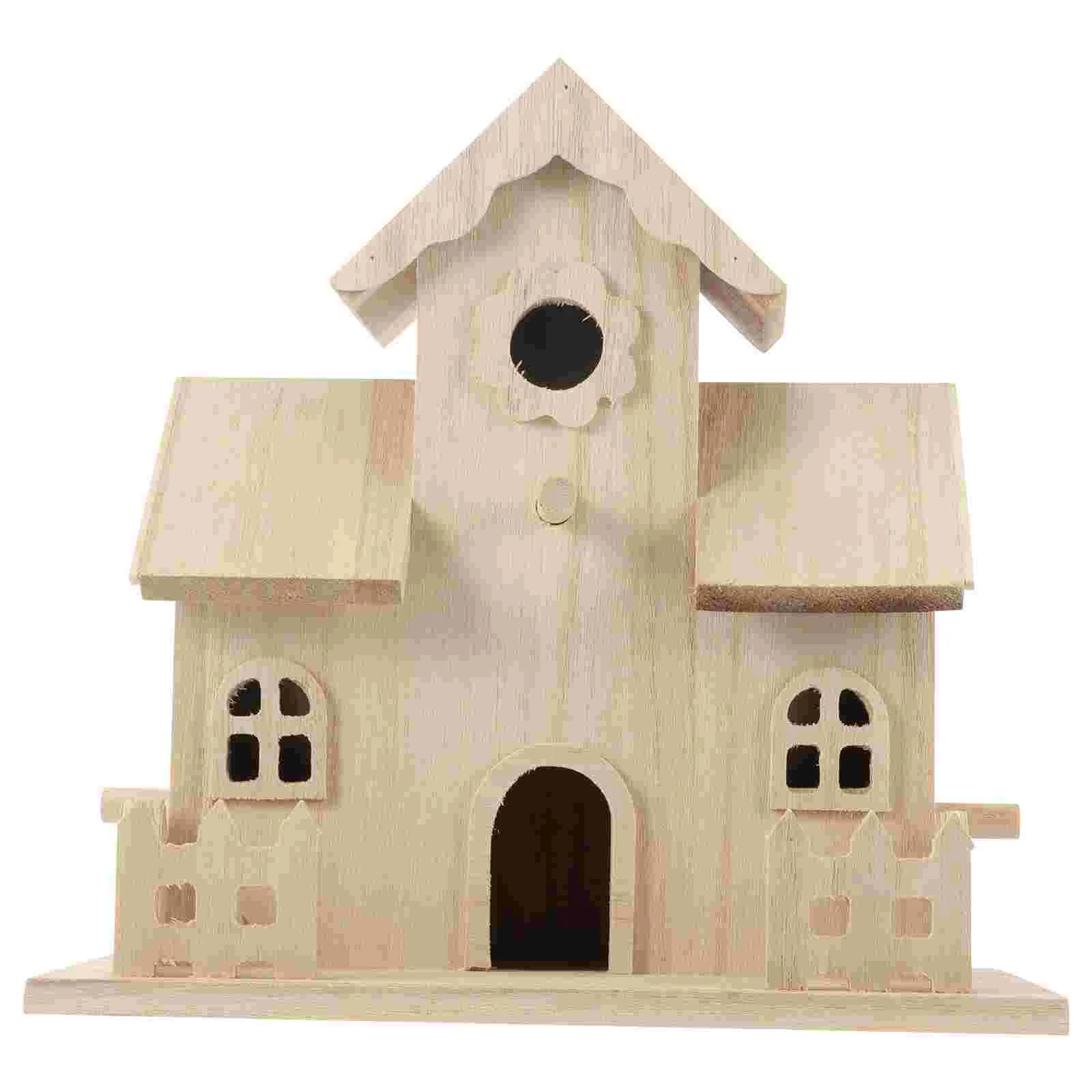 

Wooden Bird Nest Houses Birdhouse Craft Home Adornment Pet Sleeping Garden Ornament