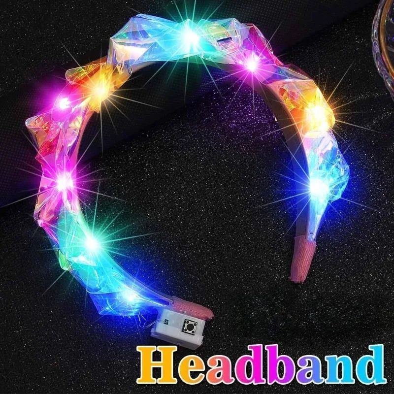 Повязка на голову Fashey Light Up, светодиодная светящаяся повязка для волос - мигающий красочный светильник для волос для девочек - товары для рождественской вечеринки, дня рождения