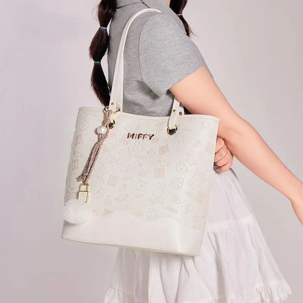 

Модная и универсальная сумка-тоут Miffy 2025 года, большая вместительная сумка на одно плечо, простой принт, высокий уровень внешнего вида