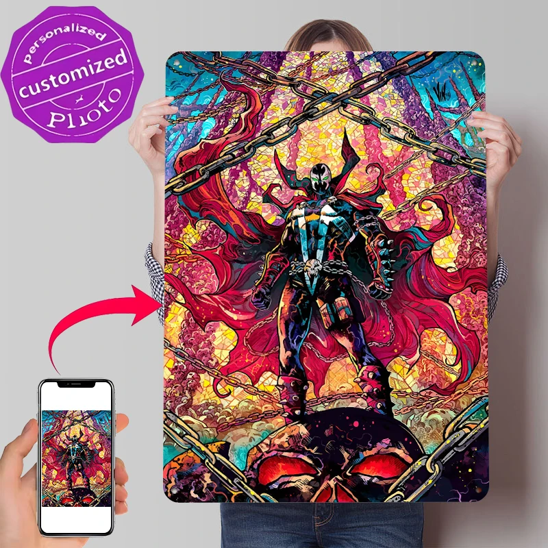 Spawn Comic Book Art Poster Customized Vintage Metal Signs Wall Art Retro Tin Plaque for Home Decor Living Room Coffee Bar Items