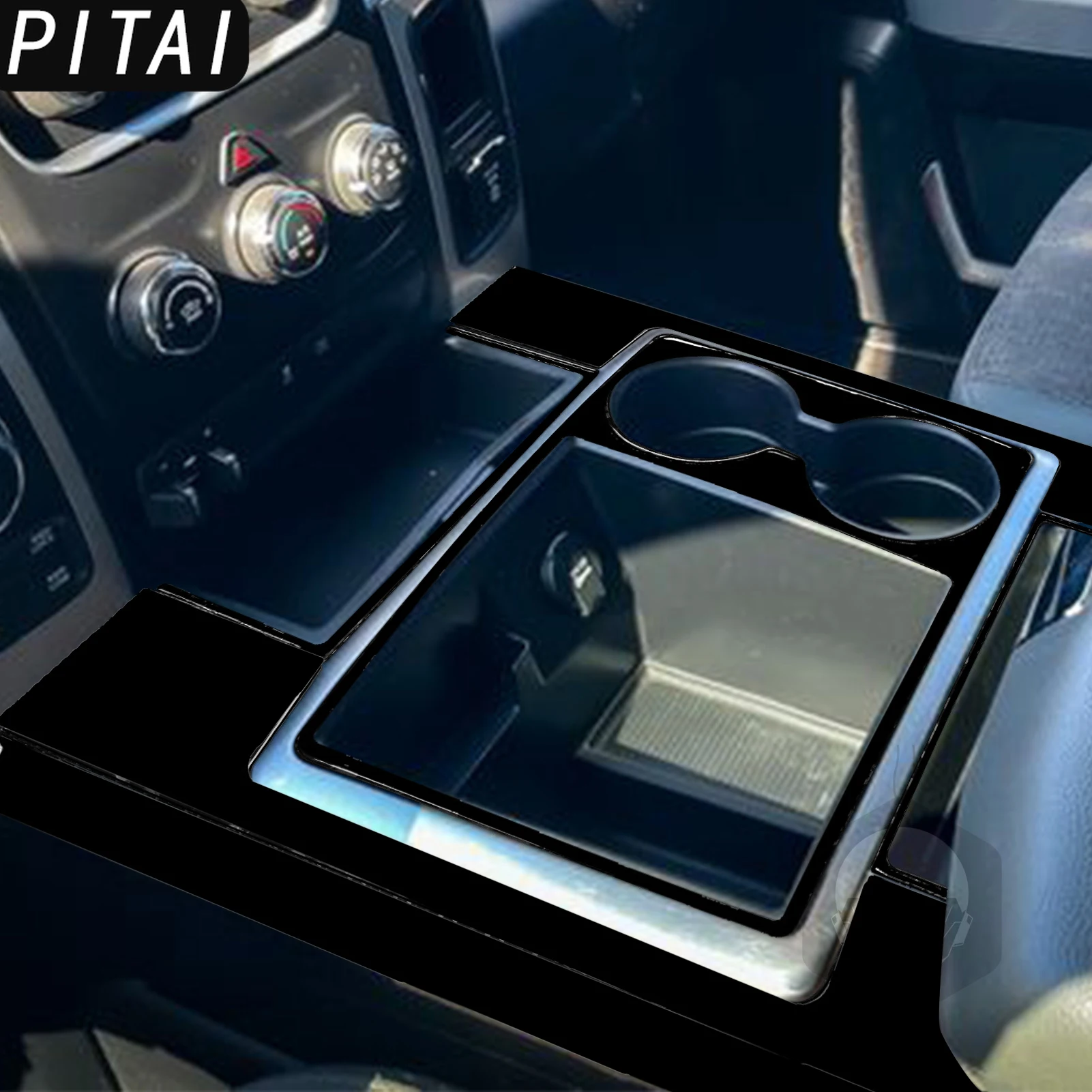 For Dodge Ram 1500 2013-2015 Real Carbon Fiber Shifter Console Panel Trim Strips Car Interior Accessories Decoration LHD Sticker