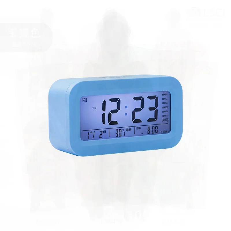 Smart Student Clock with 8 Music Alarms Touch Screen Three Sets of Alarm Options Electronic Children's Alarm Clock Pink Purple