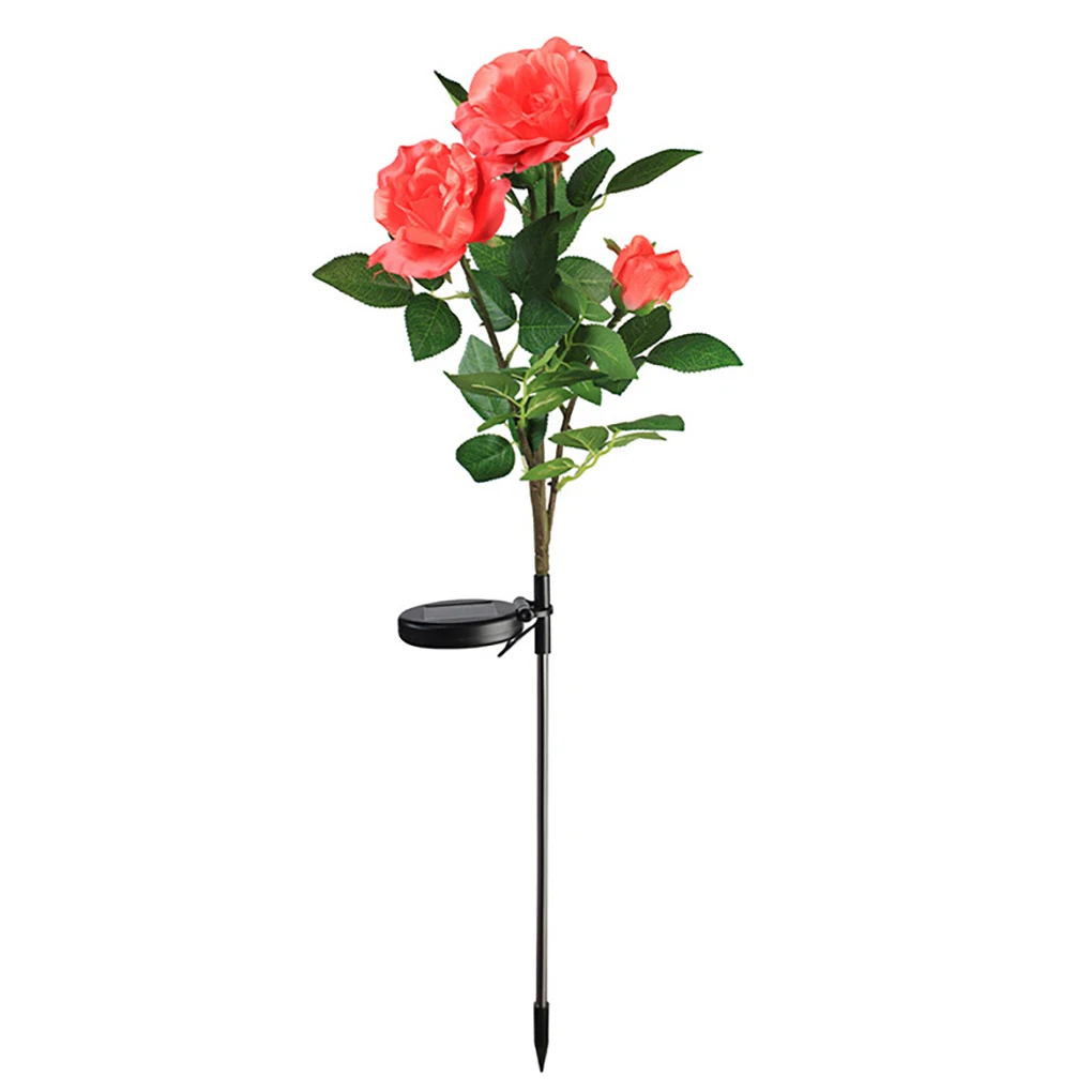 

Розовая лампа на солнечной энергии, сад, двор, патио, светящийся цветок, индукционный солнечный свет, желтый