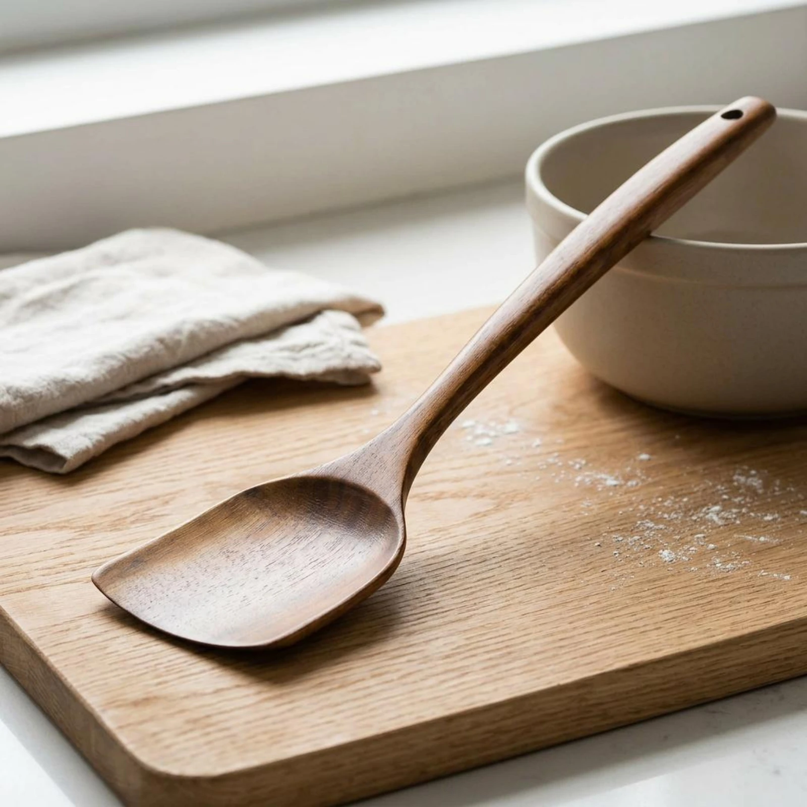

Teak Kitchen Utensil Wood Grain Carved Wooden Utensil Wooden Cooking Spoon Set Rounded Household Item Heat Resistant