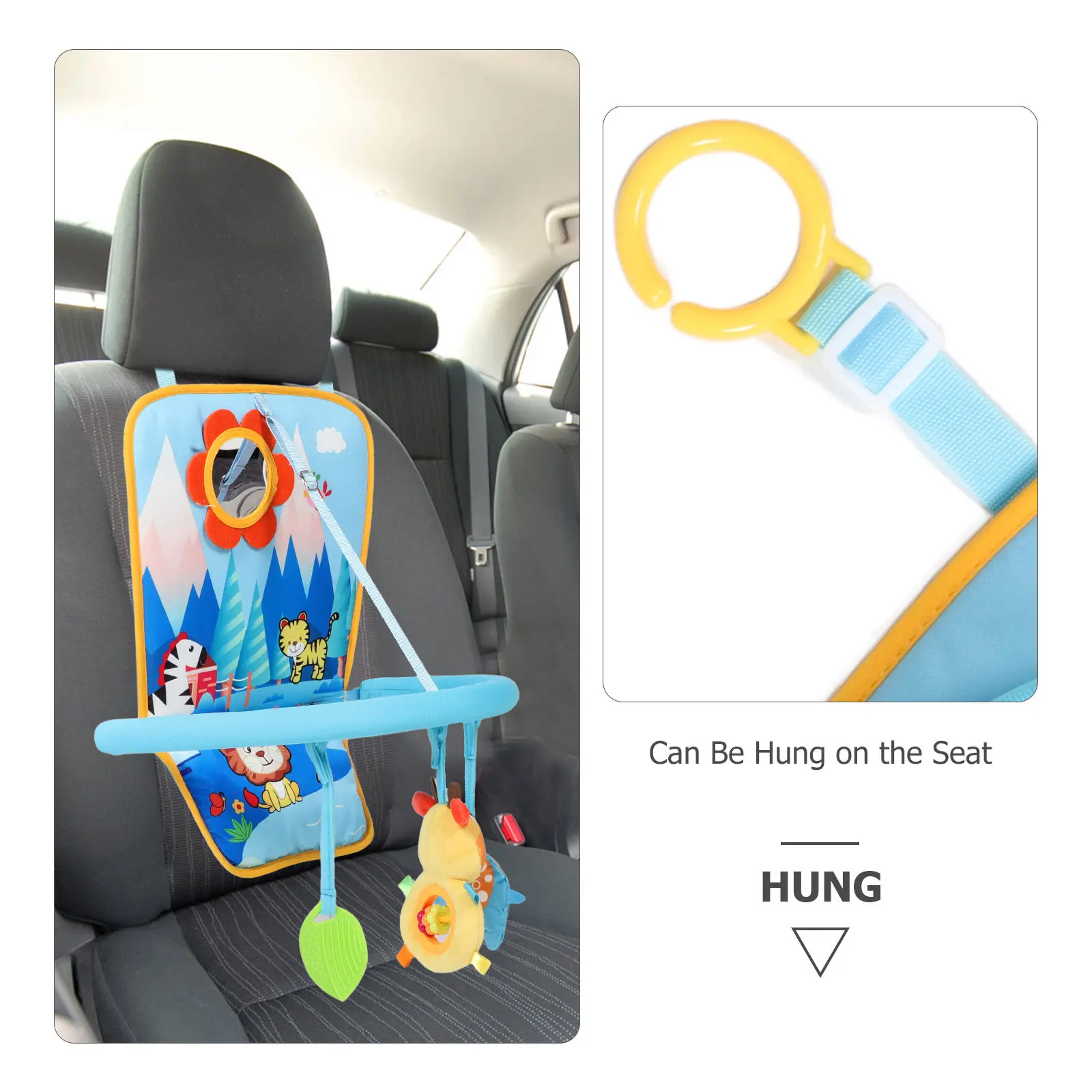 Baby Car Seat Kick Board with Mirror – Infant Activity Center for Travel & Entertainment