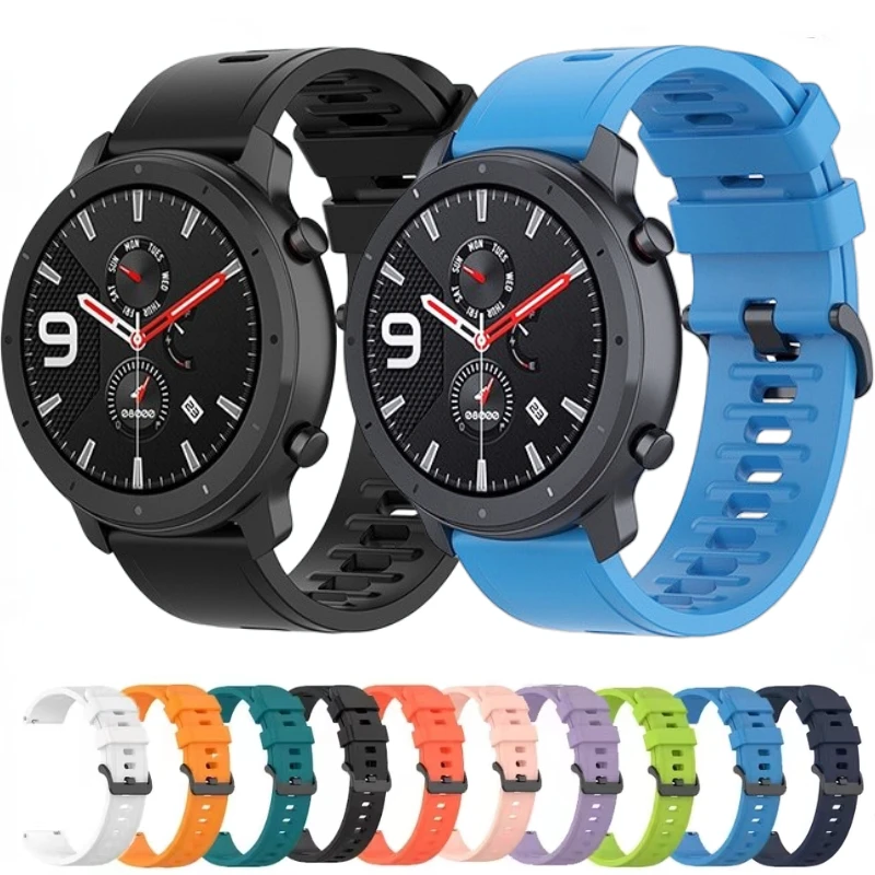 Silicone strap For Amazfit GTS/GTR 3 4 2e Samsung Galaxy watch 3 4 5 Sport watch bracelet wristband For Huawei watch GT2/3 Pro/4