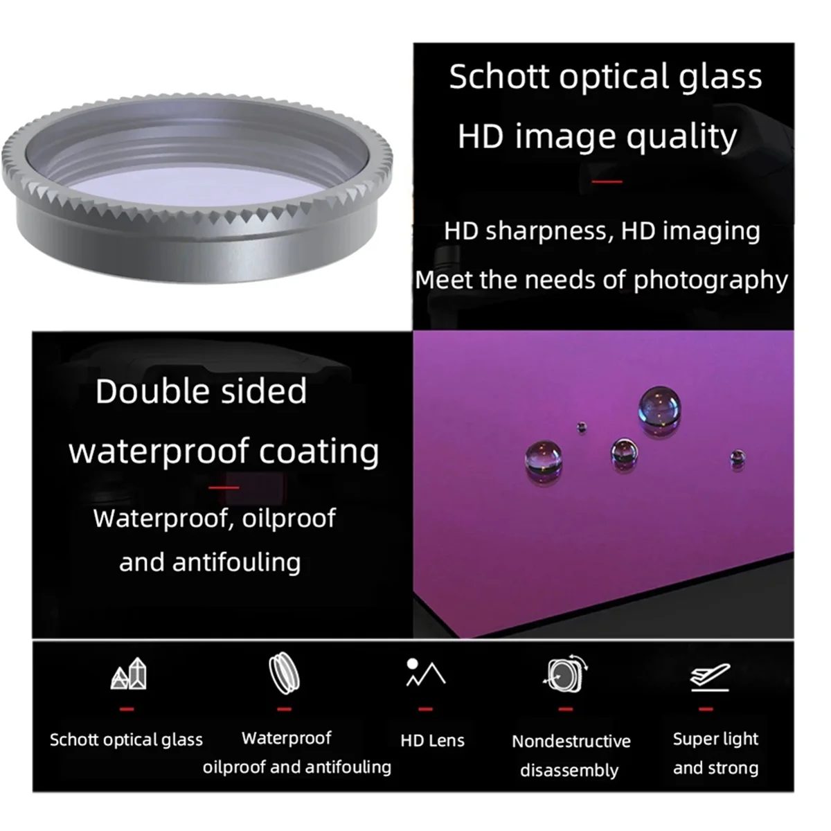 Voor Ga 2/3 Lensfilters Nd8 Nd16 Nd32 Nd64 Mcuv Cpl Nachtsterfilter Voor Go2 Go3 Sportcamera I