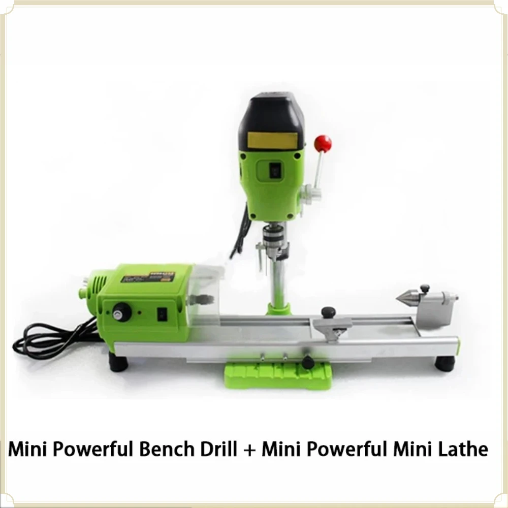 220V 480W Mini Bench Drill Variable Speed Drilling Machine 1-10mm Chuck With Vise Fixture DIY Wood Metal Tool