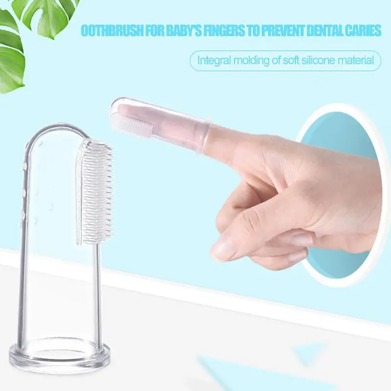 3pcs Transparent Baby Finger Toothbrush Safe Silicone Toothbrush Baby Training Toothbrush Transparent Oral Care