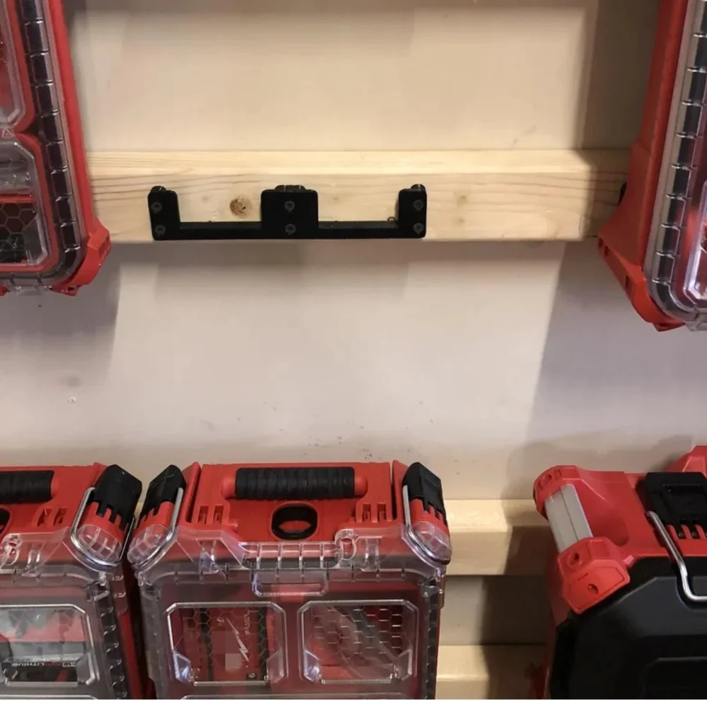 4 Stück für Milwaukee PACKOUT Wandhalterungen, schwarzer Organizer, kompatible Halterungen für Werkzeuge – Detail 1