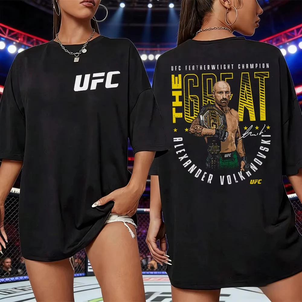 Camiseta gráfica de lucha UFC Alexander Volkanovski, Camiseta deportiva de algodón de manga corta, holgada, para ocio y Fitness, verano 2026
