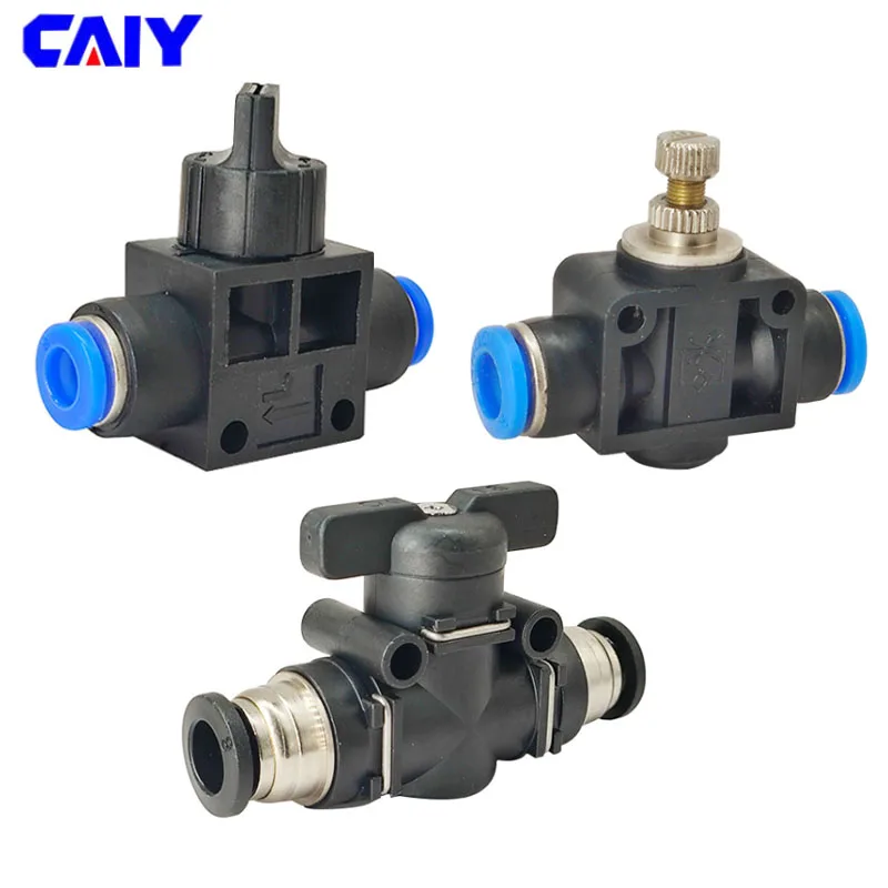 

BUC HVFF LSA Air Manual Valve 4mm 6mm 8mm 10mm 12mm Pneumatic Push In Quick Joint To Turn Switch Manual Current-limiting Valve