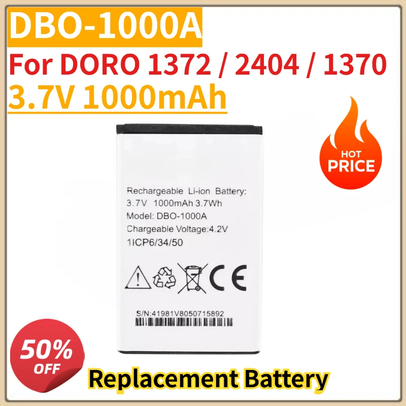 بطارية بديلة جديدة عالية الجودة 3.7 فولت 1000 مللي أمبير في الساعة DBO-1000A لـ DORO 1372 / 2404 / 1370 #1