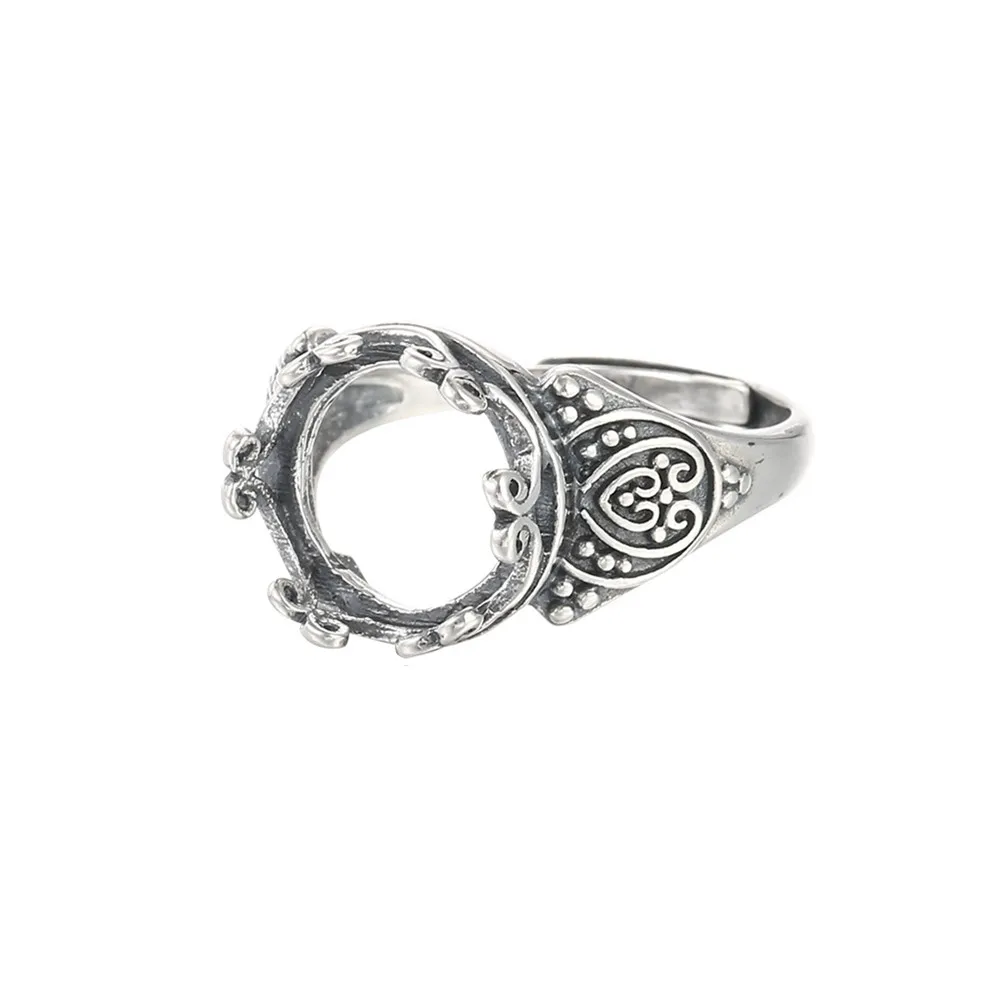 

Ring Blank (8x8mm/10x10mm/12x12mm Round Blank) Adjustable Thai Sterling Silver Ring Setting