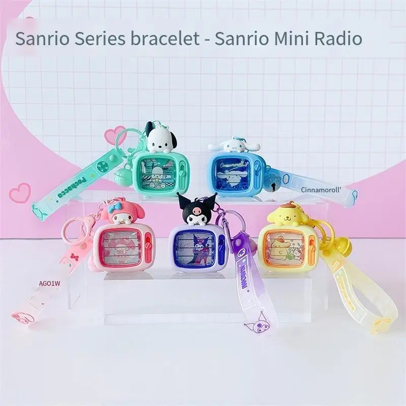 

Sanrios Pvc Pendant New Mini Radio Series Kuromi My Melody Cinnamoroll Girl Exquisite Cartoon Creative Keychain Cute Accessories