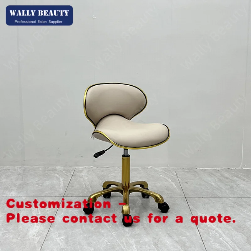 

Регулируемый круглый парикмахерский стул Customized.Beauty SPA Gold Master на колесиках для салона красоты