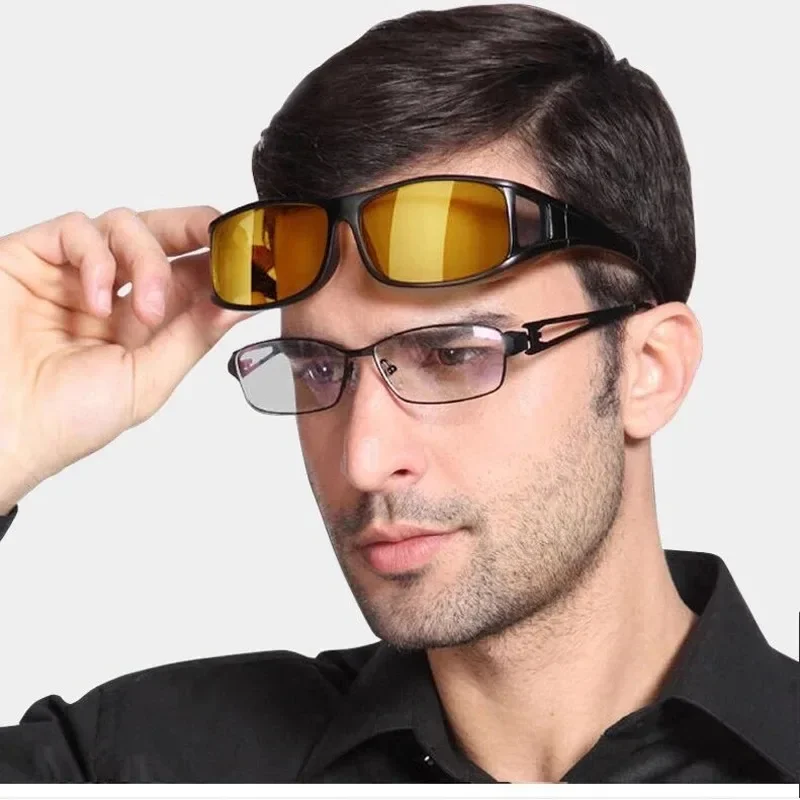 Óculos de Visão Noturna Unissex para Dirigir, Compatíveis com Óculos de Prescrição, Lentes Amarelas Antirreflexo, Óculos de Sol para Motoristas