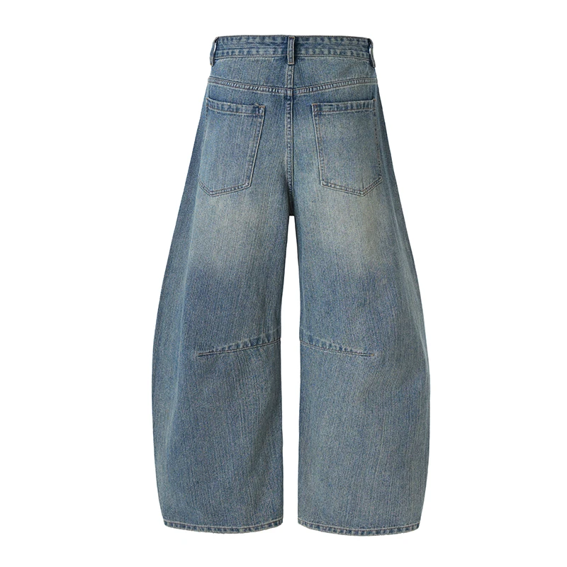 Męskie jeansy vintage baggy Y2K spodnie jesienne nowe amerykańskie hip hop streetwear bawełniane luźne szerokie nogawki spodnie denimowe oversize