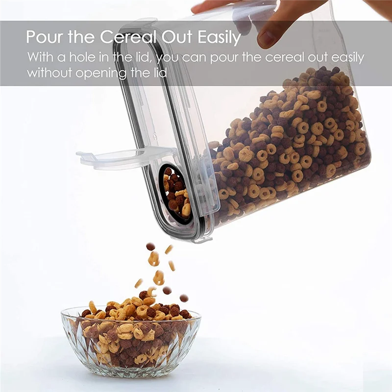 

AD30-4Pcs Cereal Storage Container Set, PP Airtight Food Storage Containers 2.5L for Cereal, Snacks and Sugar