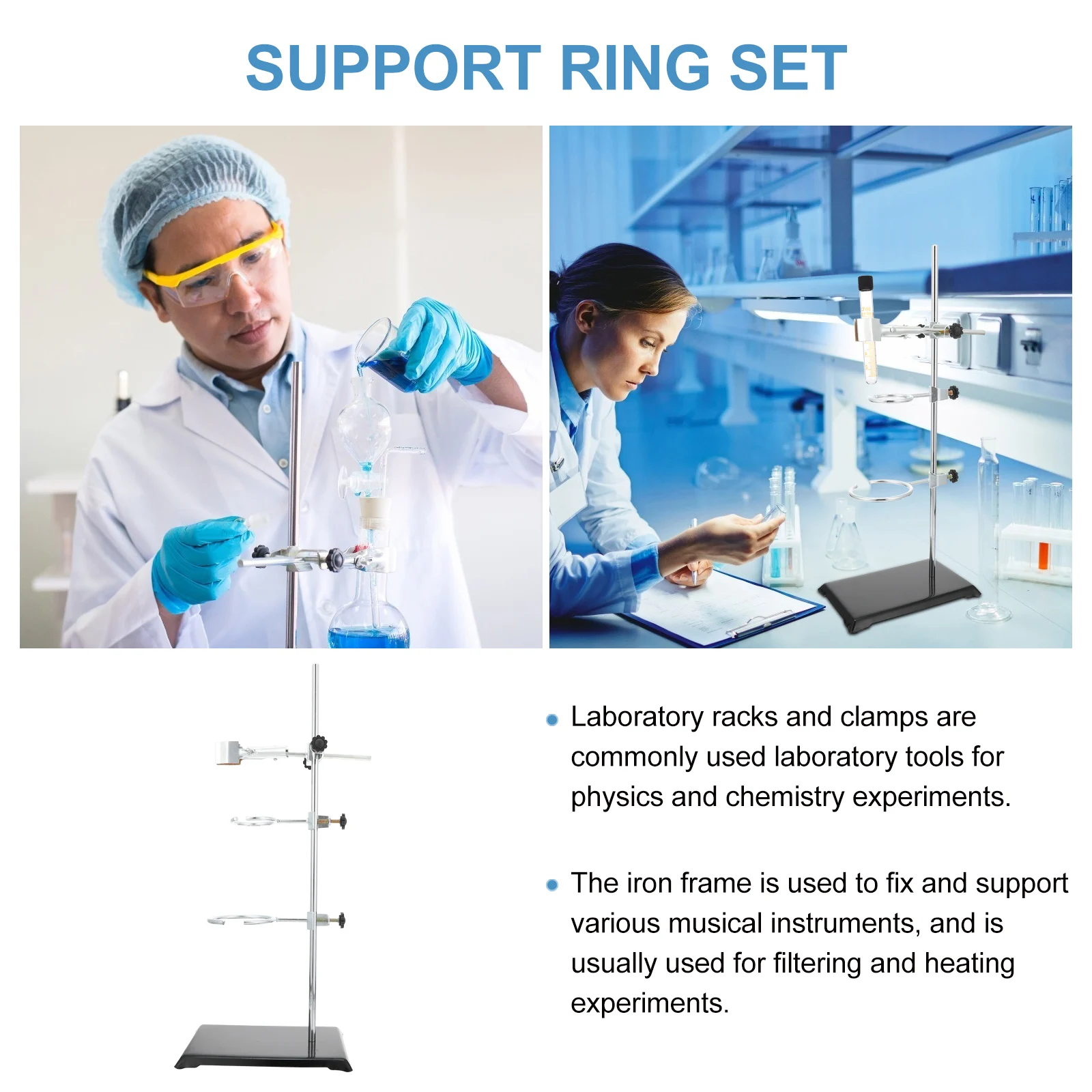 

Chemistry Lab Glassware Stand Tube Flask Clamp Chemical Experiment Equipment Condenser Laboratory Retort Support