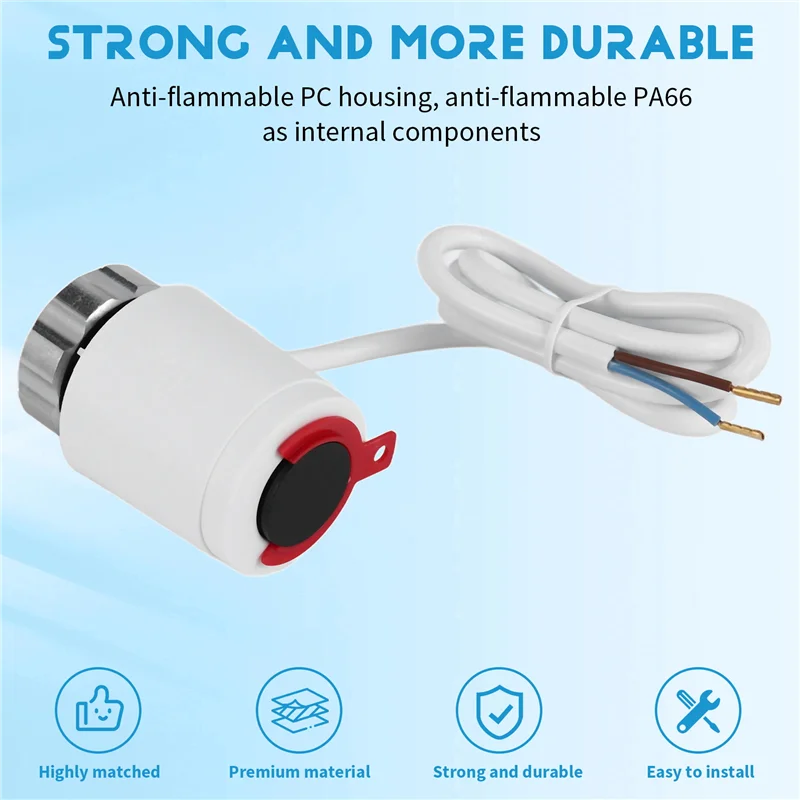 【Flash Sale】230V Normally Closed NC M30x1.5Mm Electric Thermal Actuator For Underfloor Heating TRV Thermostatic Radiator Valve
