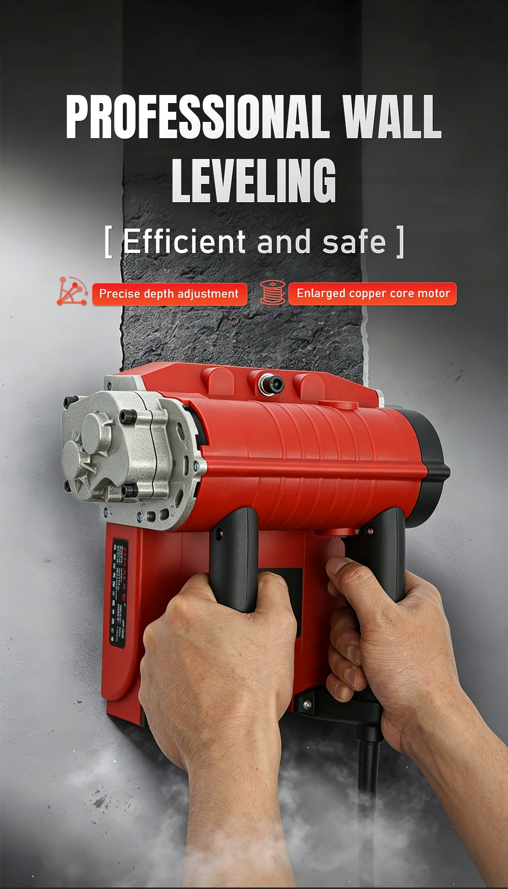 Electric Wall Planer Handheld Wall Planing Machine Dust-Free Shovel Concrete Too