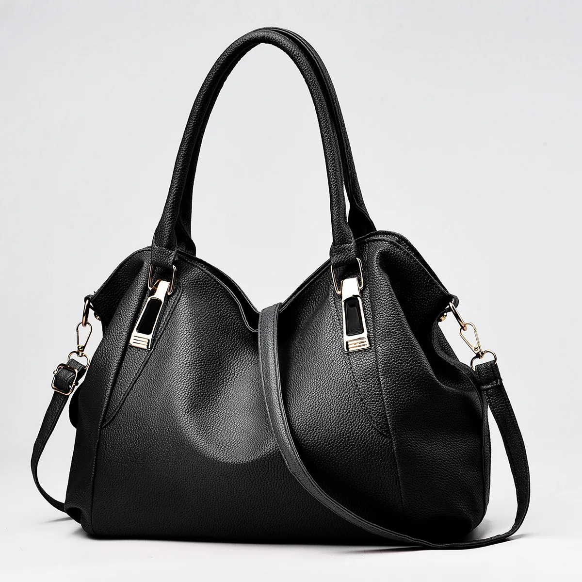 Bolso Hobo de gran capacidad para mujer, bandolera de cuero suave, estilo grande