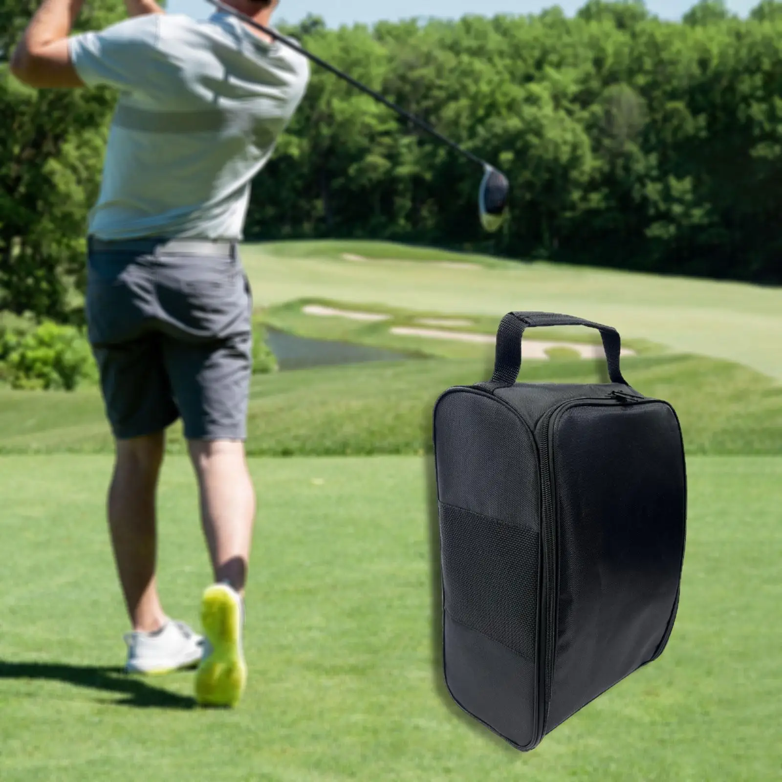 

Golf Shoe Travel Bag with Ventilation Mesh with Double Zipper Versatile Accessory for Men & Women Sports Shoe Organizer