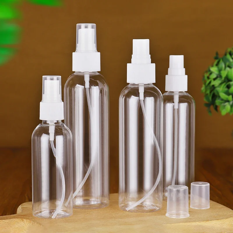 150ml 200ml 250ml Portable Spray Bottle Clear Mini Plastic Bottle Empty Cosmetics Bottle Sample Test Tube Thin Vials For Travel