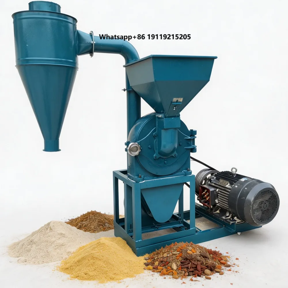 Industrial High Yield Disc Corn Grinder Machine Professional Wheat Bean Fine Processing Device for Feed Plant