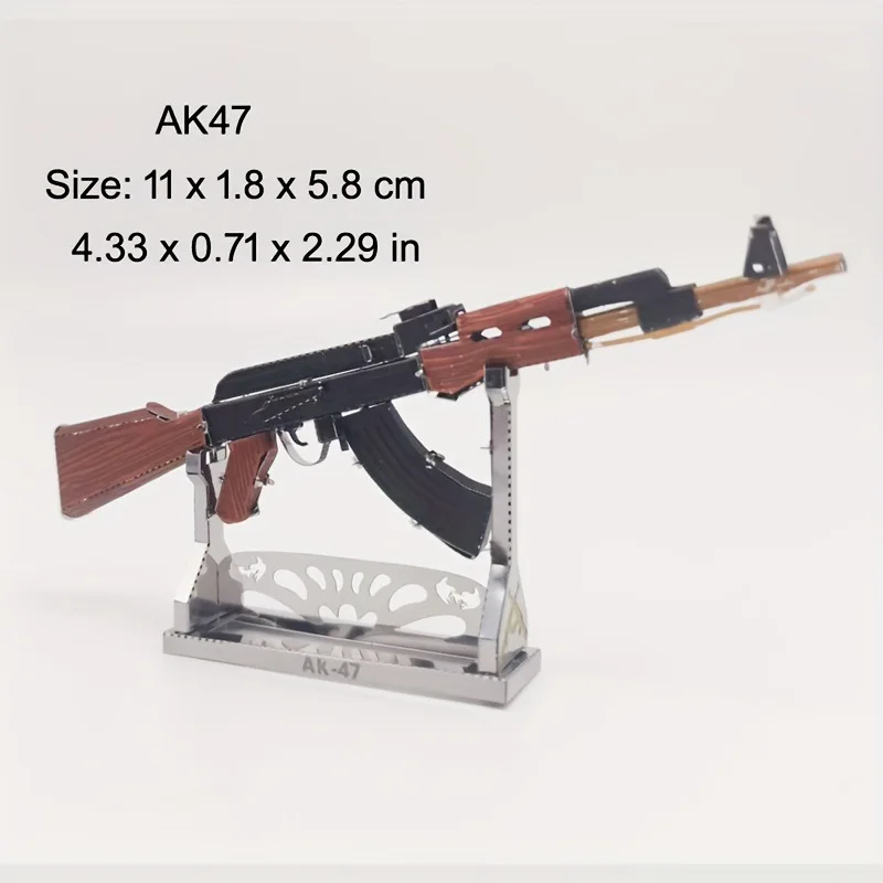 MIni 3D Metal puzzle Guns Jigsaw Model AK-47 Barrett Beretta G36 Colorful Puzzle Educational Toys Military Puzzles for Adults