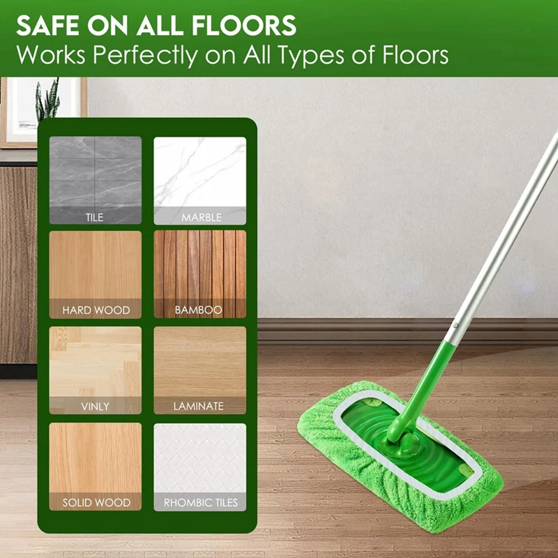 Mop Pads Recarga para Swiffer Sweeper, Panos de varrer seco, Panos de esfregar molhados, Lavável para limpeza doméstica