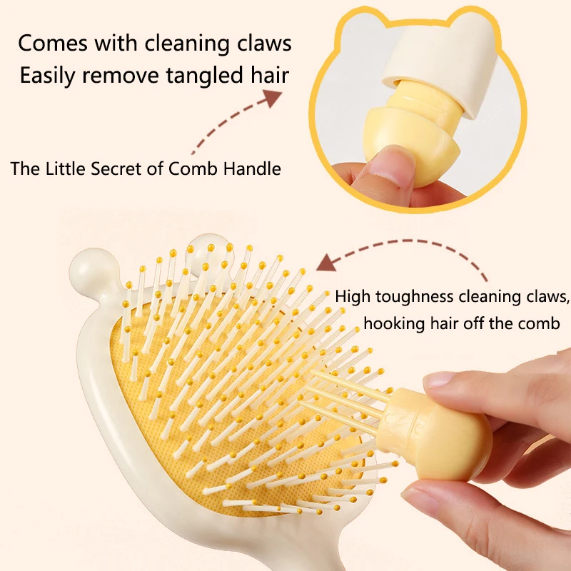 Cartoon Print Air Cushion Comb Hair Massage Anti Static Hairdressing Styling Tool For Girls Short/Long /Curling/Straight Hair