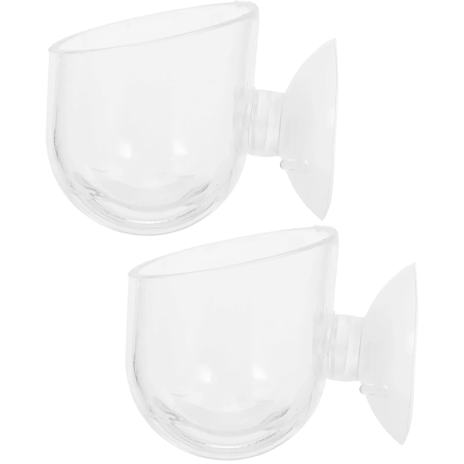 2 قطعة كوب نباتي مائي وعاء نبات زجاجي ممتاز مع أكواب شفط مزدوجة لتزيين خزان الأسماك مظهر طبيعي #2