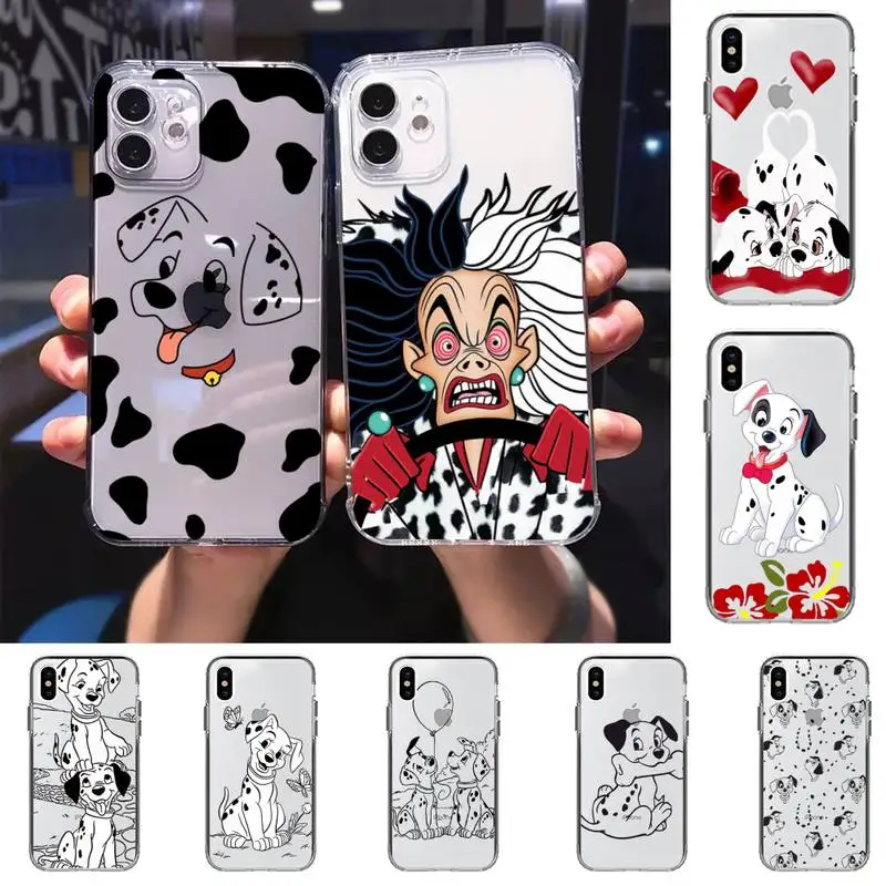 Disney 101 Dalmatians Dog Phone Case For iPhone 13 14 Pro Max XS XR 12 11 Pro 13 Mini 6 7 8 Plus Soft Clear Back Cover