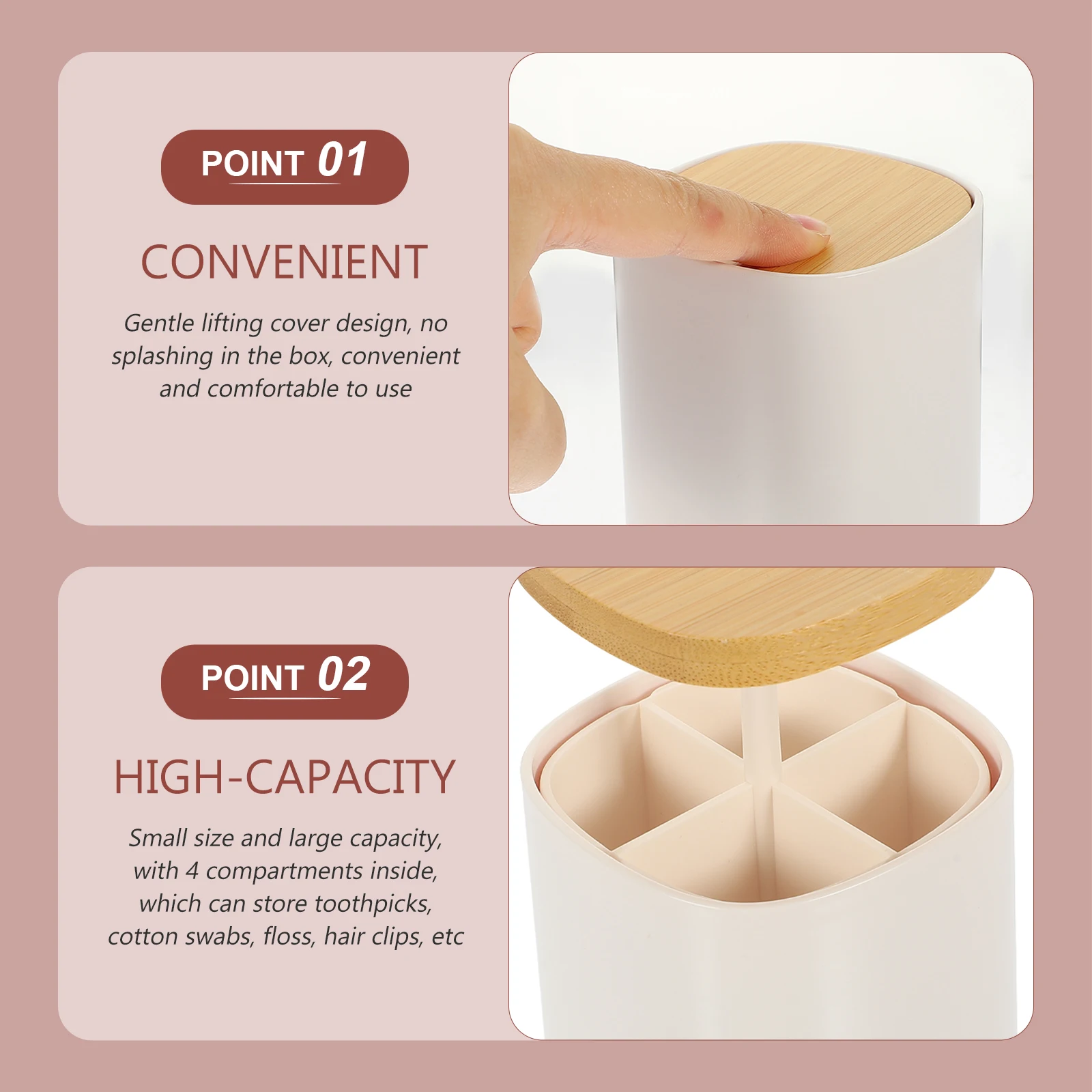 

Automatic Dental Floss Box Toothpicks Dispenser and Earbuds Container Organizer Pp Holder Storage Holders Travel