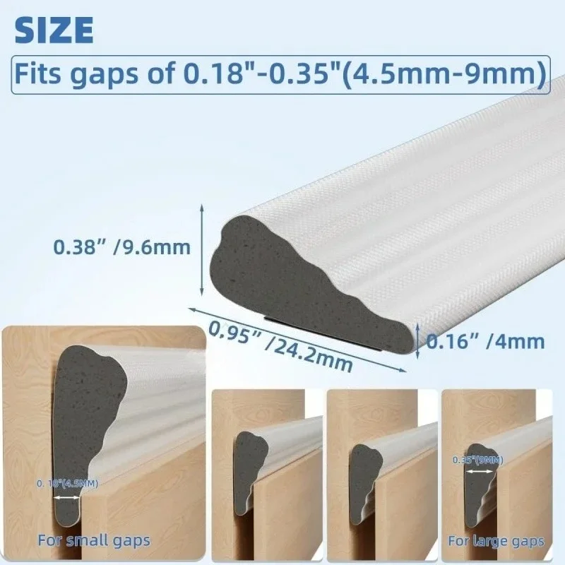 1Roll 5M Door Window Sealing Strip Sound Insulation Self-adhesive Filling Winter Warm Strip Self-adhesive Foam Sealing Strip