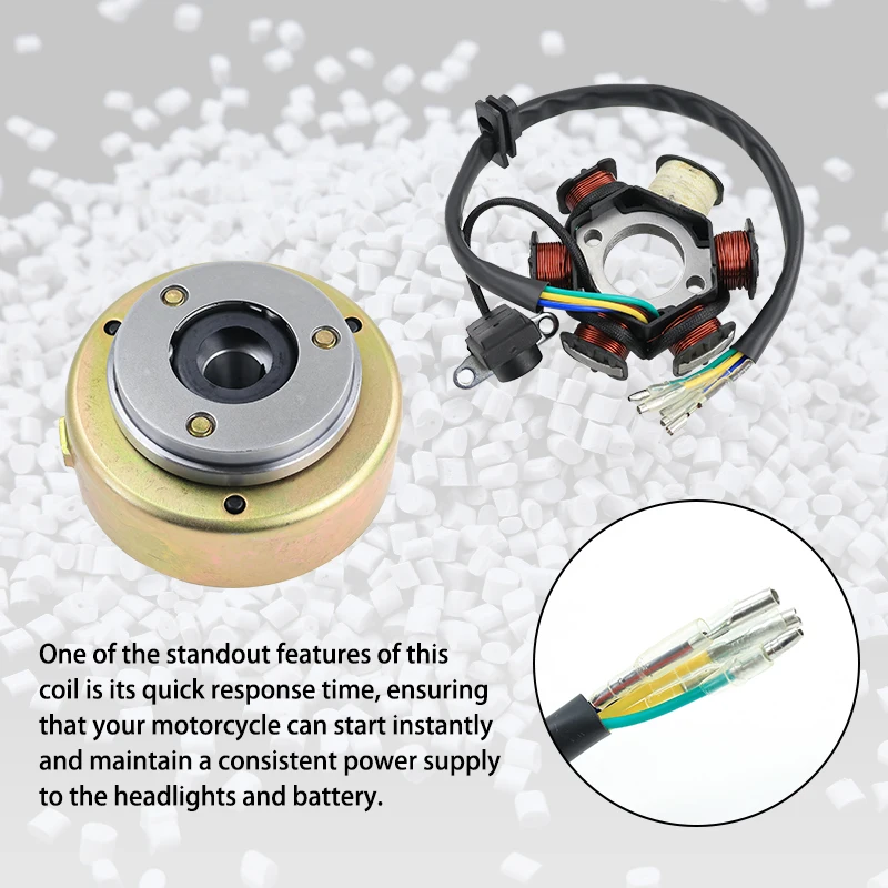 LINGQI RACING Motorcycle Magnetic Steel With Coil Magnetor Stator 6 Coils For Electric Start Engine ATV Off-road Tricycle