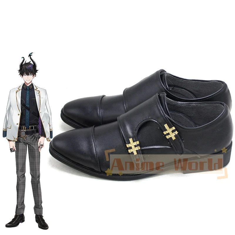YouTuber virtuel Nijisanji ILUNA Ren Zotto, chaussures de Cosplay noires, bottes de carnaval d'halloween sur mesure
