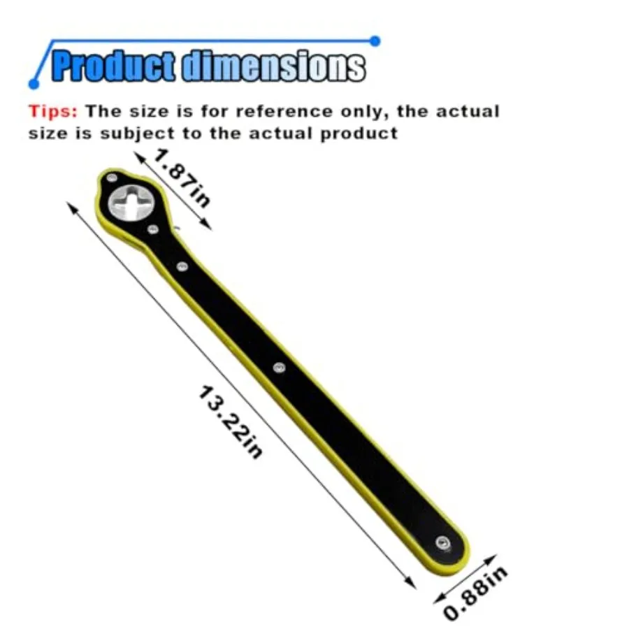 Auto-Wagenheber-Ratschenschlüssel, 360-Grad-Drehung, arbeitssparender Wagenheber-Radschlüssel mit langem Griff für den Austausch von Reifenrädern, universell nach vorne
