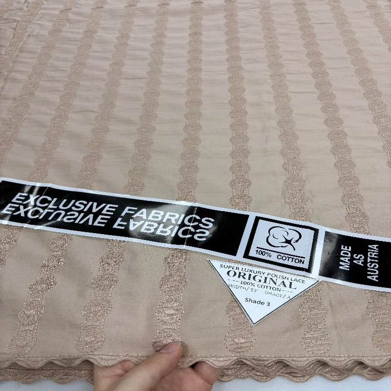 

5 ярдов, нигерийская 100% хлопок, польская атласная ткань для вышивки, высококачественная швейцарская вуаль, кружевной материал для мужчин, стиль Дубая 24L81205