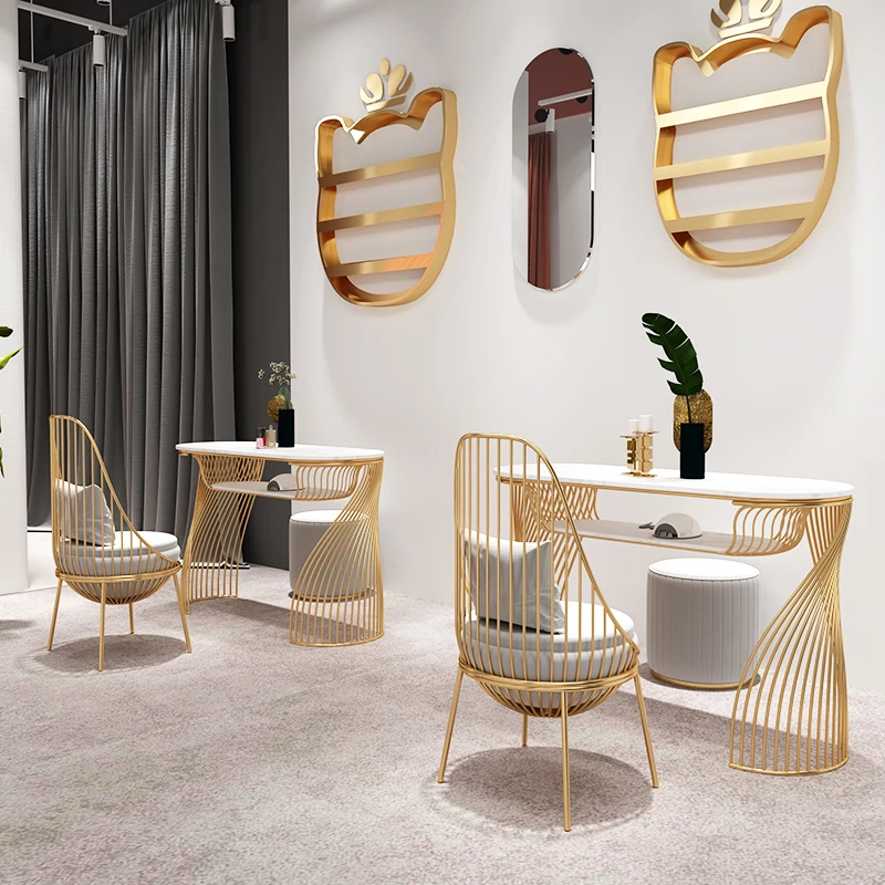 

Unique Aesthetic Nail Table Glam Modern Nordic Design Nail Table Trendy Elegant Table Ongle Salon Furniture For Beauty Salon