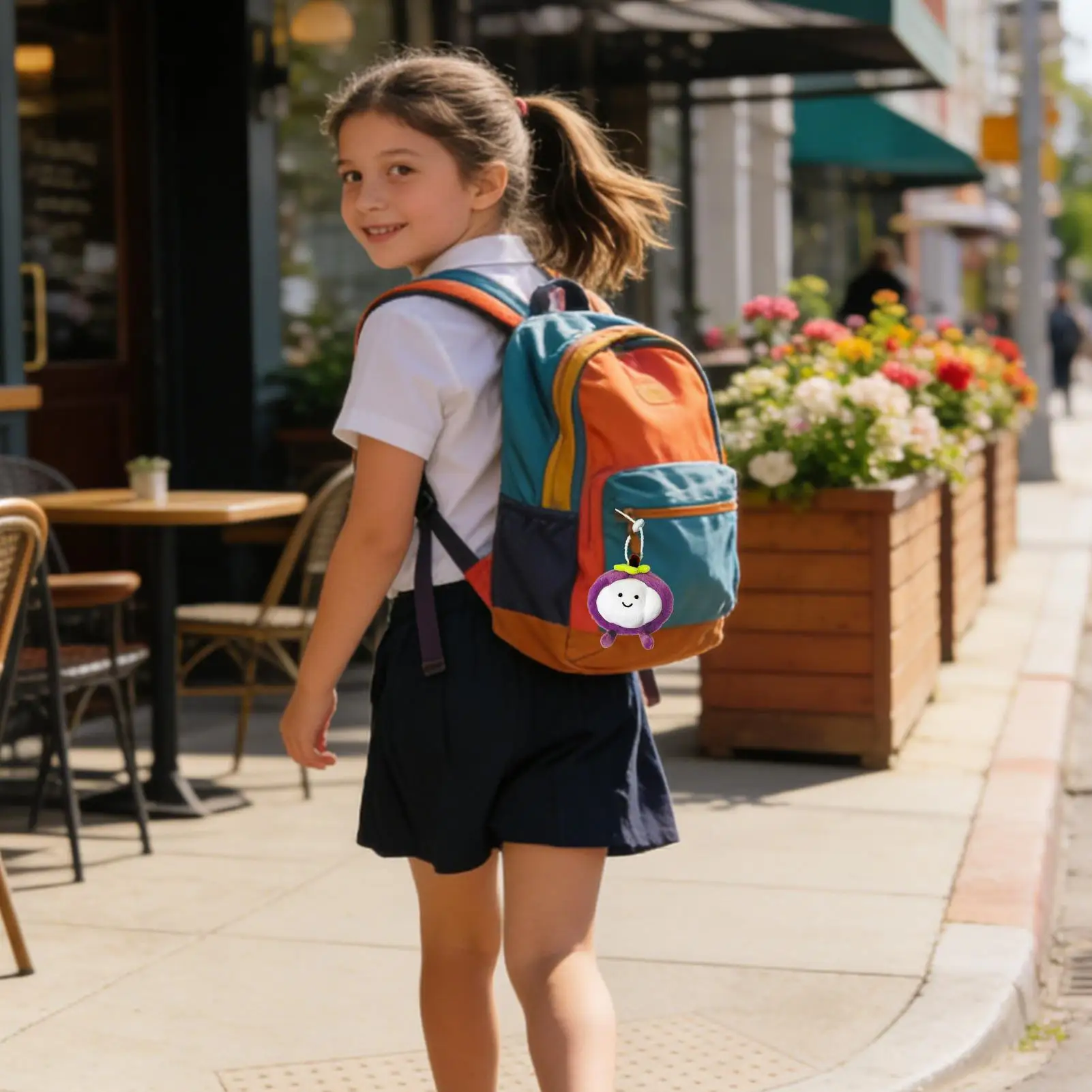 พวงกุญแจตุ๊กตาผลไม้รูปมังคุดน่ารัก นุ่มนิ่ม เหมาะสำหรับเด็กและผู้ใหญ่ ใช้ตกแต่งกระเป๋าเป้ กระเป๋าถือ ระหว่างเดินทางไปโรงเรียน