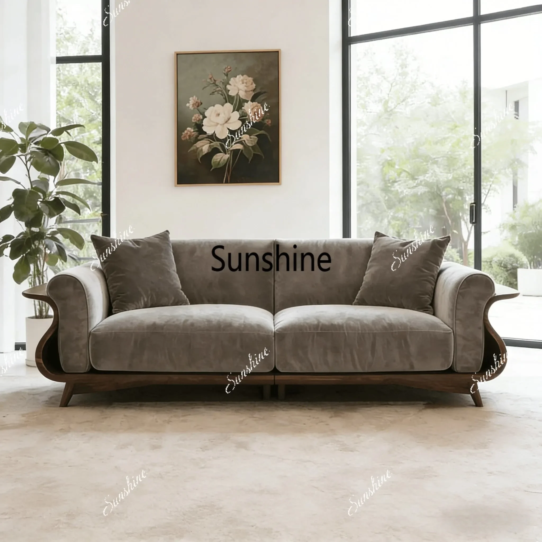 

New Chinese-style solid wood living room sofa size apartment high-end household
