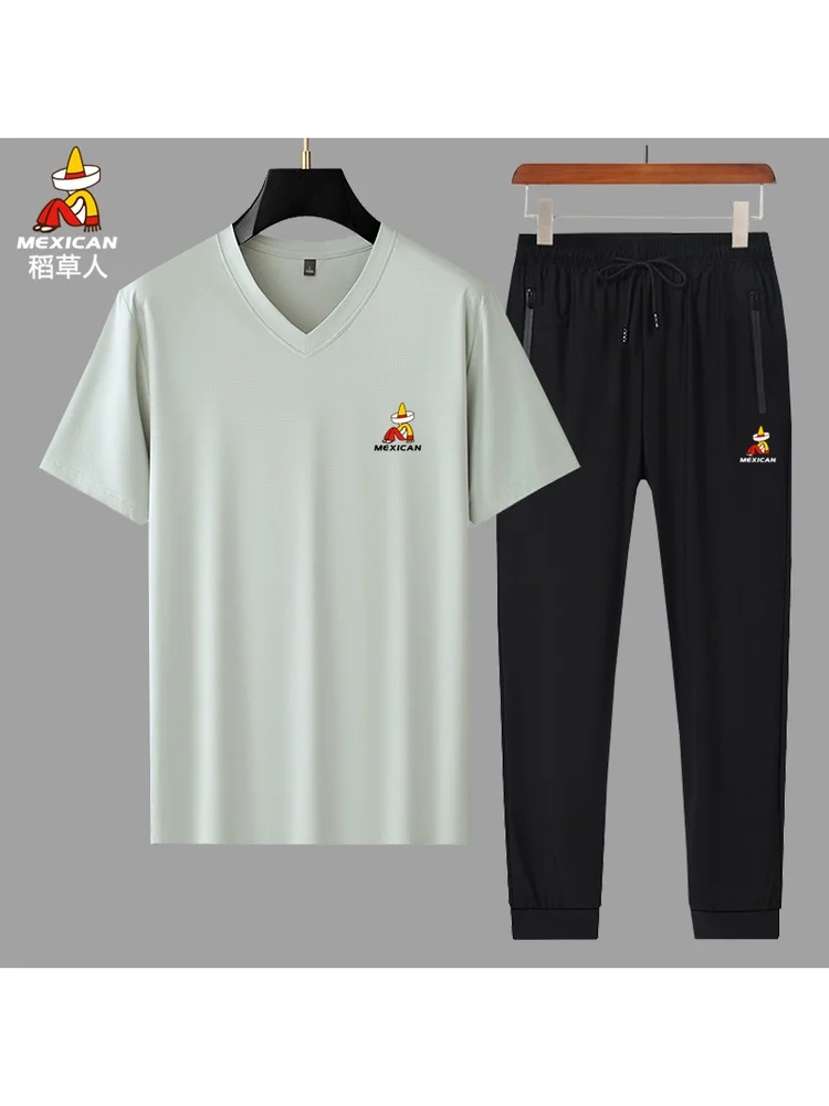 conjunto-deportivo-holgado-de-verano-para-hombre-casual-cuello-en-v-manga-corta-secado-rapido-dos-piezas-ropa-para-papa-marca-mexicana-poliester-sp