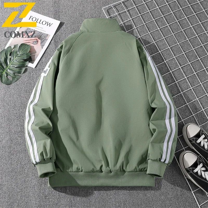 COMXZ 2025 Autumn Winter Fleece Coat Streetwear Trendy Unisex Thickened Padded Jacket Men Casual Loose Fit Warm Outwear