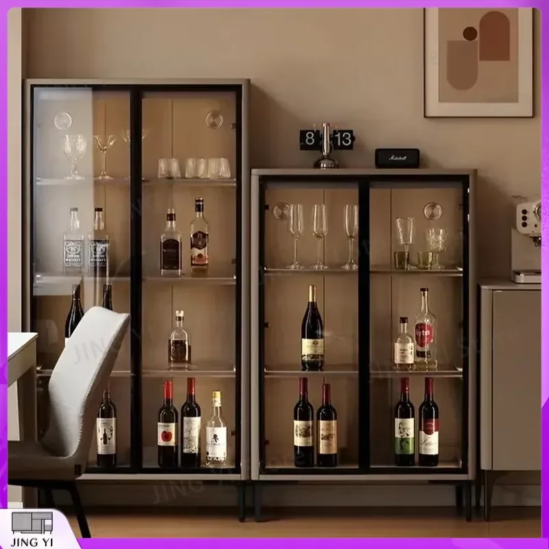 Modern Solid Wood Wine Cabinet with Temperature Control for Home Bar Restaurant Winery Display Storage Cooling Unit